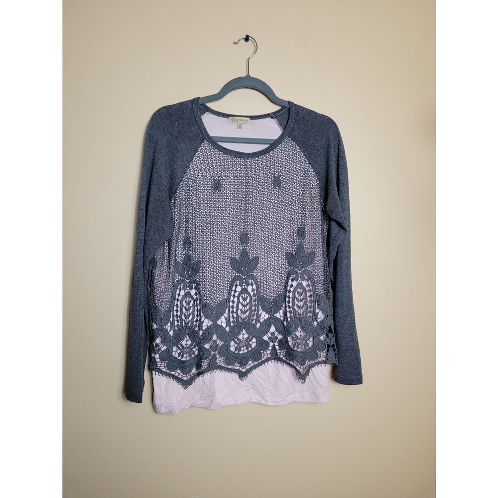 Democracy Layered Crochet Knit Top - Picture 1 of 6